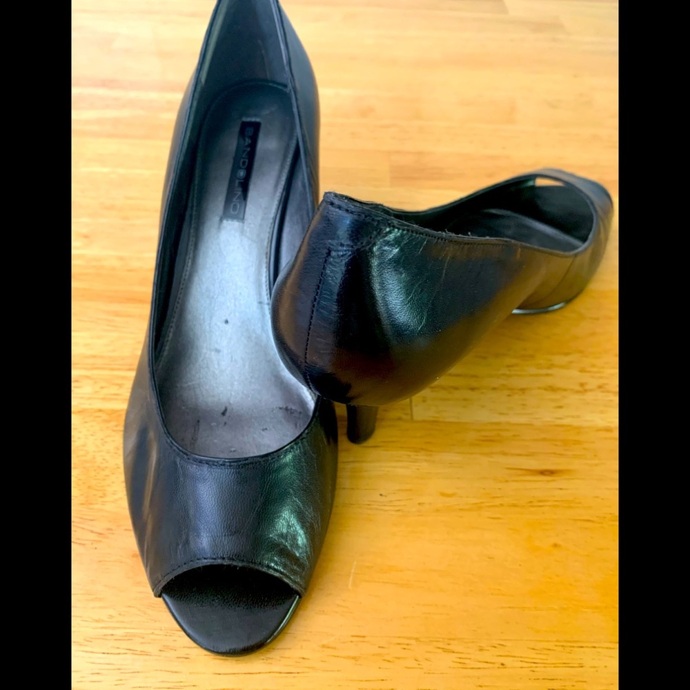 Mandolinist Black Peep Toe Heels